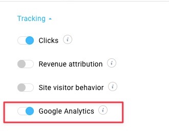 Enabling google analytics tracking in email marketing software